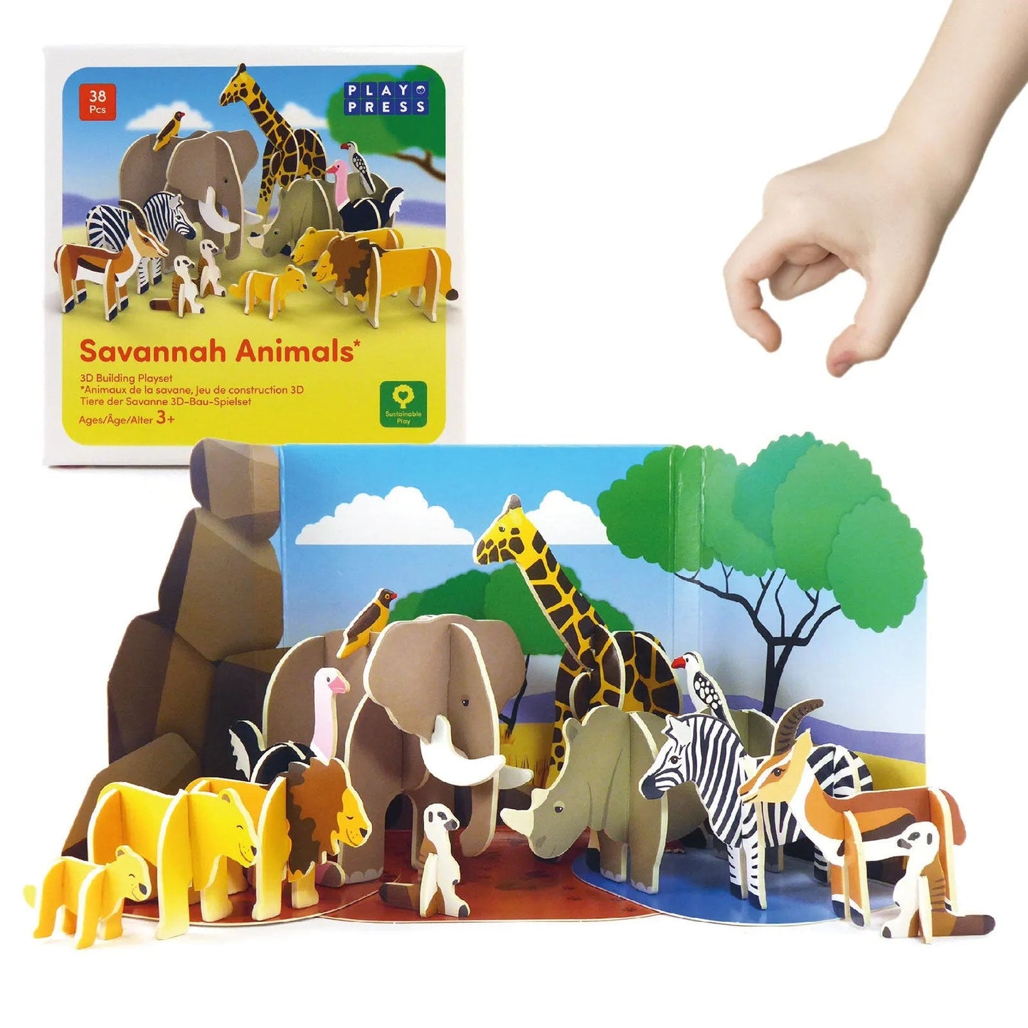 Playpress Toys Savannah Animals Playset - mezetto ebebek ebebek