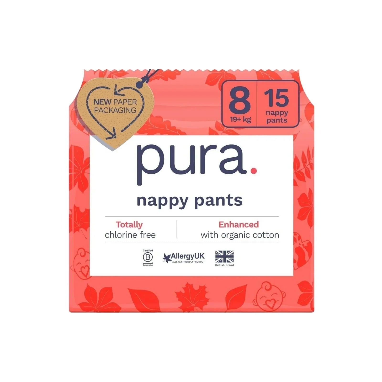 Pura Eco Nappy Pants Size 8 - 15 nappies - mezetto ebebek ebebek