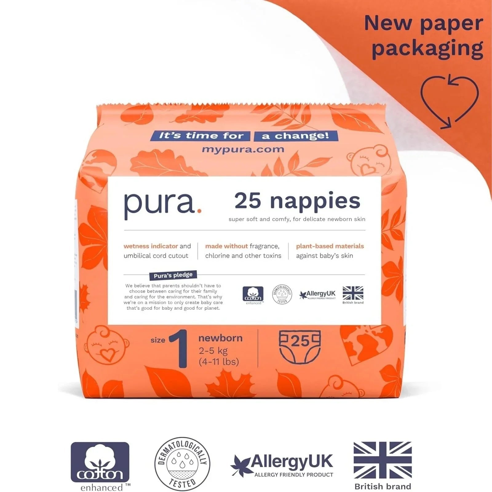 Pura Eco Nappy Size 1 - 25 nappies - mezetto ebebek ebebek