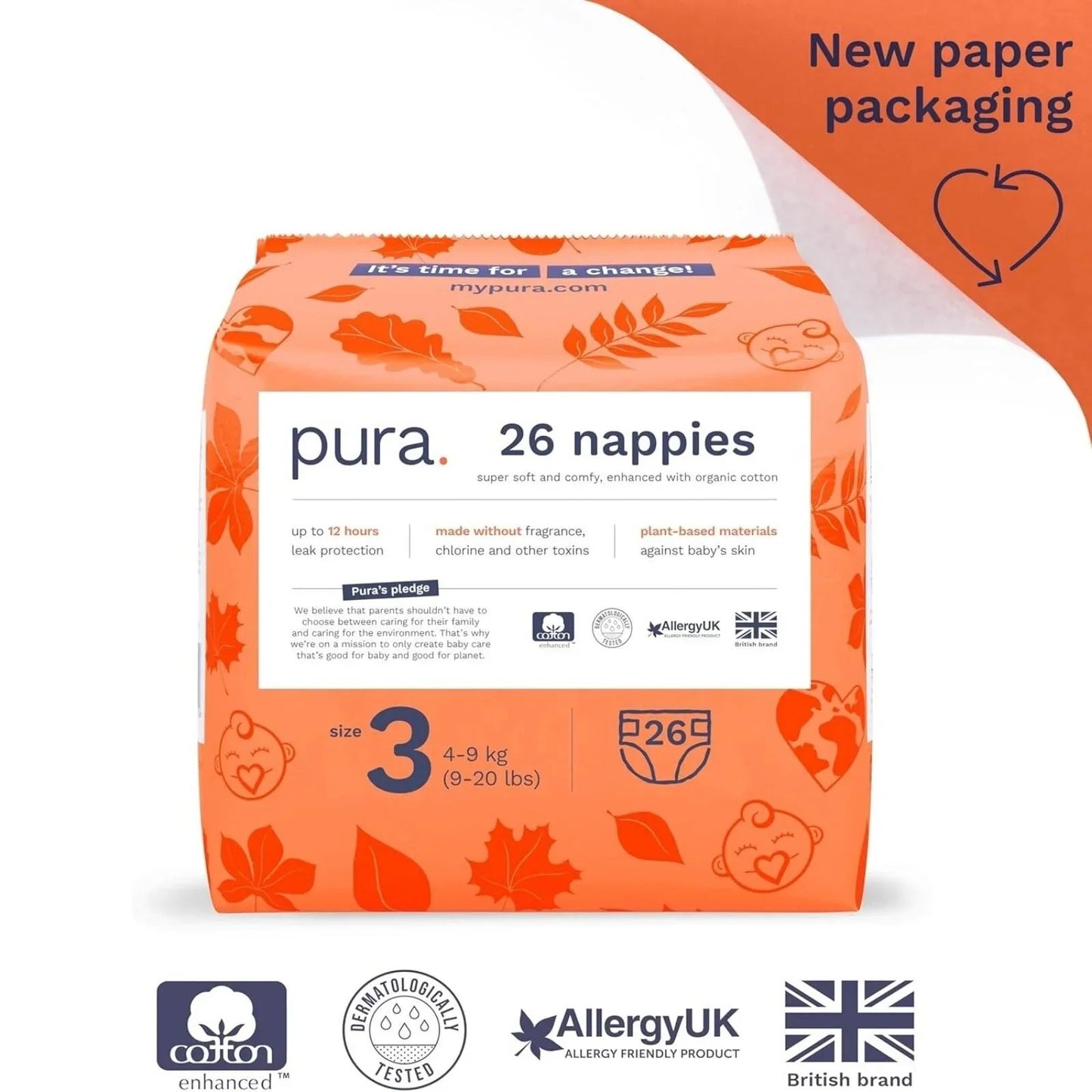 Pura Eco Nappy Size 3 - 26 nappies - mezetto ebebek ebebek