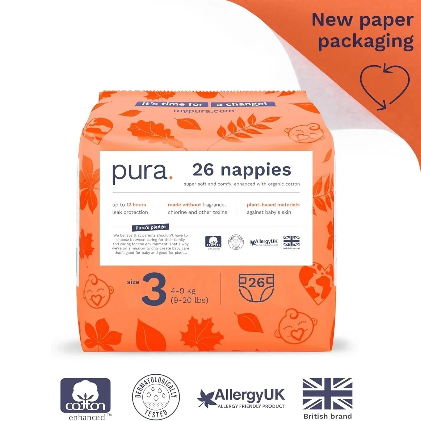 Pura Eco Nappy Size 3 - 26 nappies - mezetto ebebek ebebek
