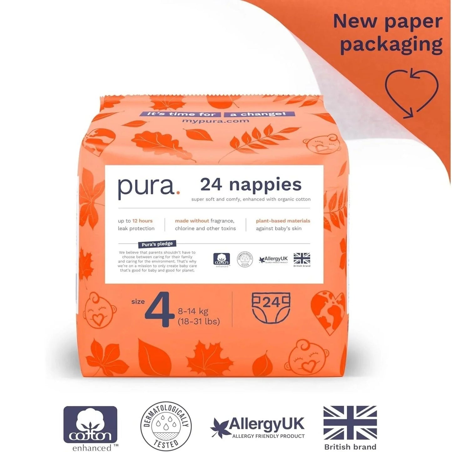Pura Eco Nappy Size 4 - 24 nappies - mezetto ebebek ebebek