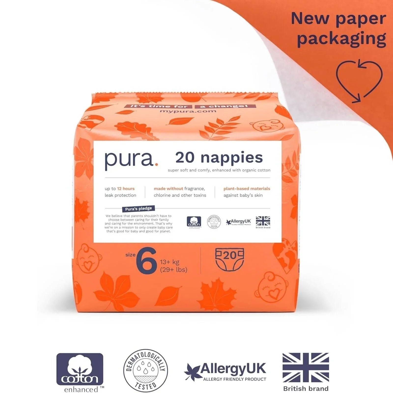 Pura Eco Nappy Size 6 - 20 nappies - mezetto ebebek ebebek