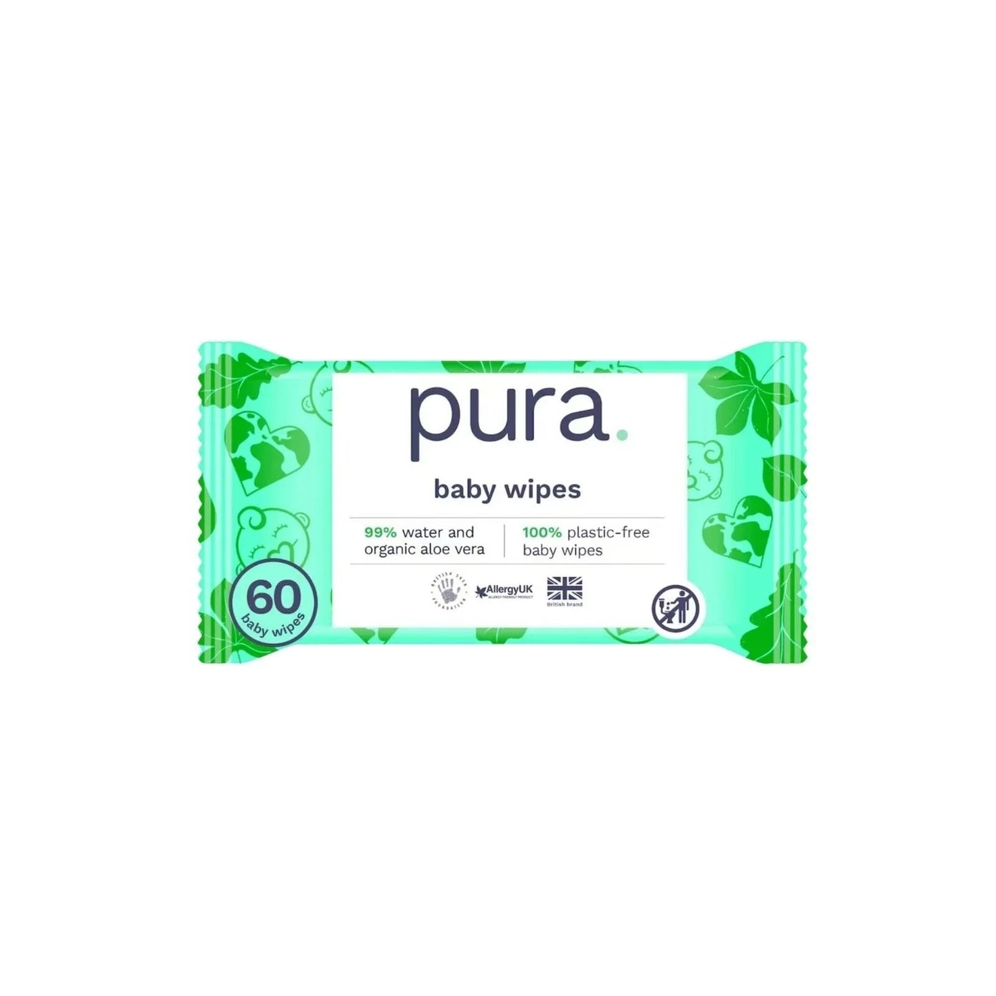 Pura Wipes Non - flushable 60 pcs - mezetto ebebek ebebek