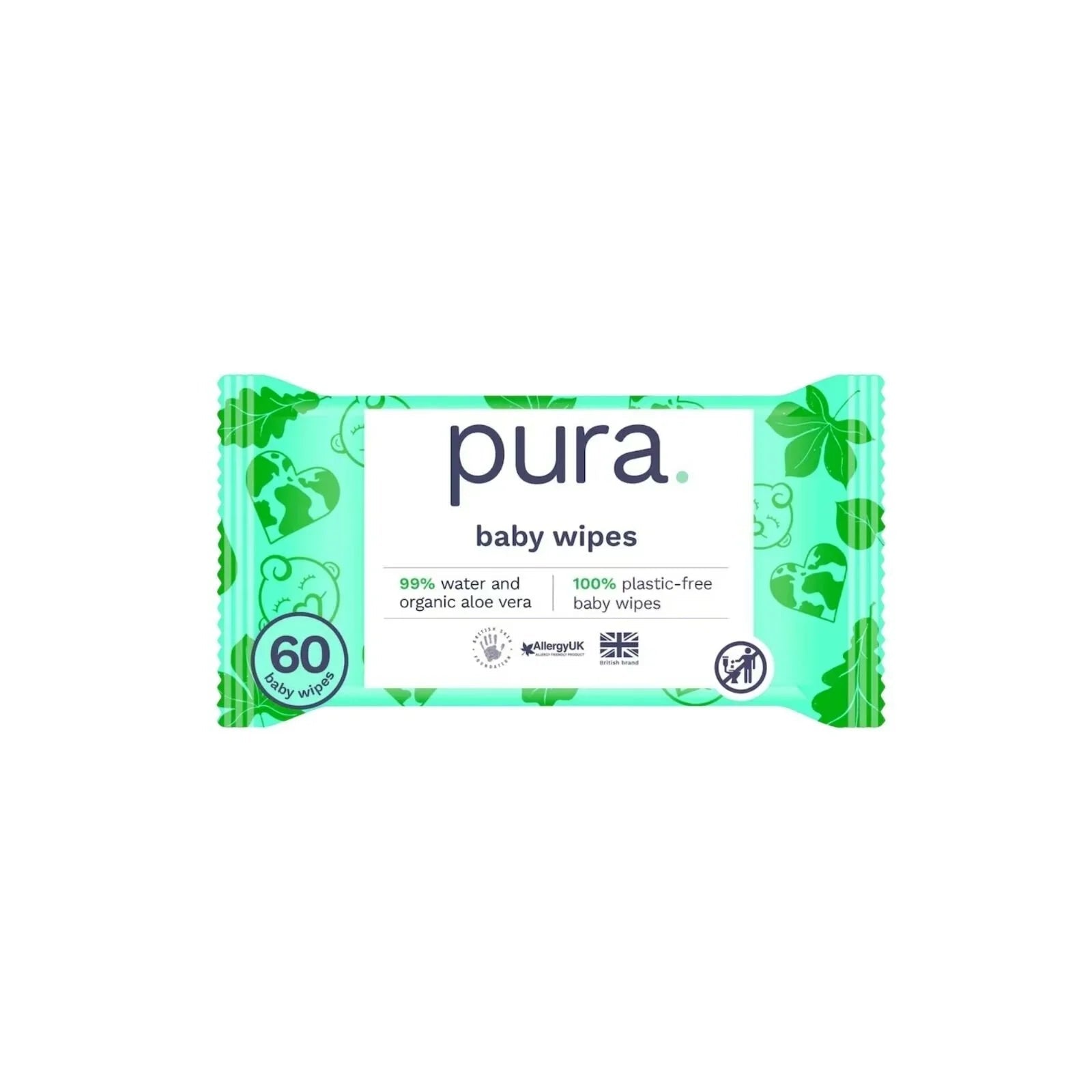 Pura Wipes Non - flushable 60 pcs - mezetto ebebek ebebek