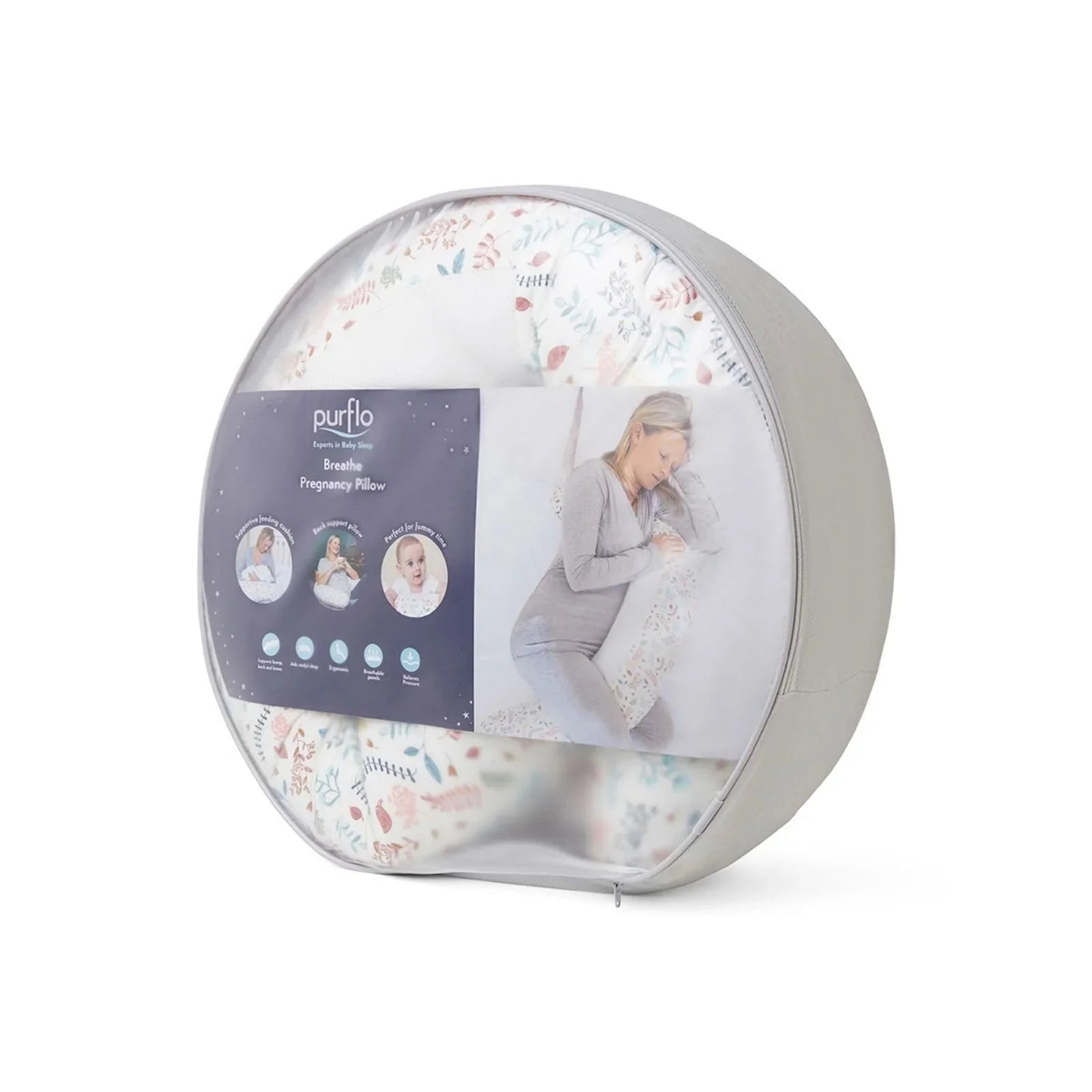 Purflo Breathe Maternity Support Pillow - Botanical - mezetto ebebek ebebek