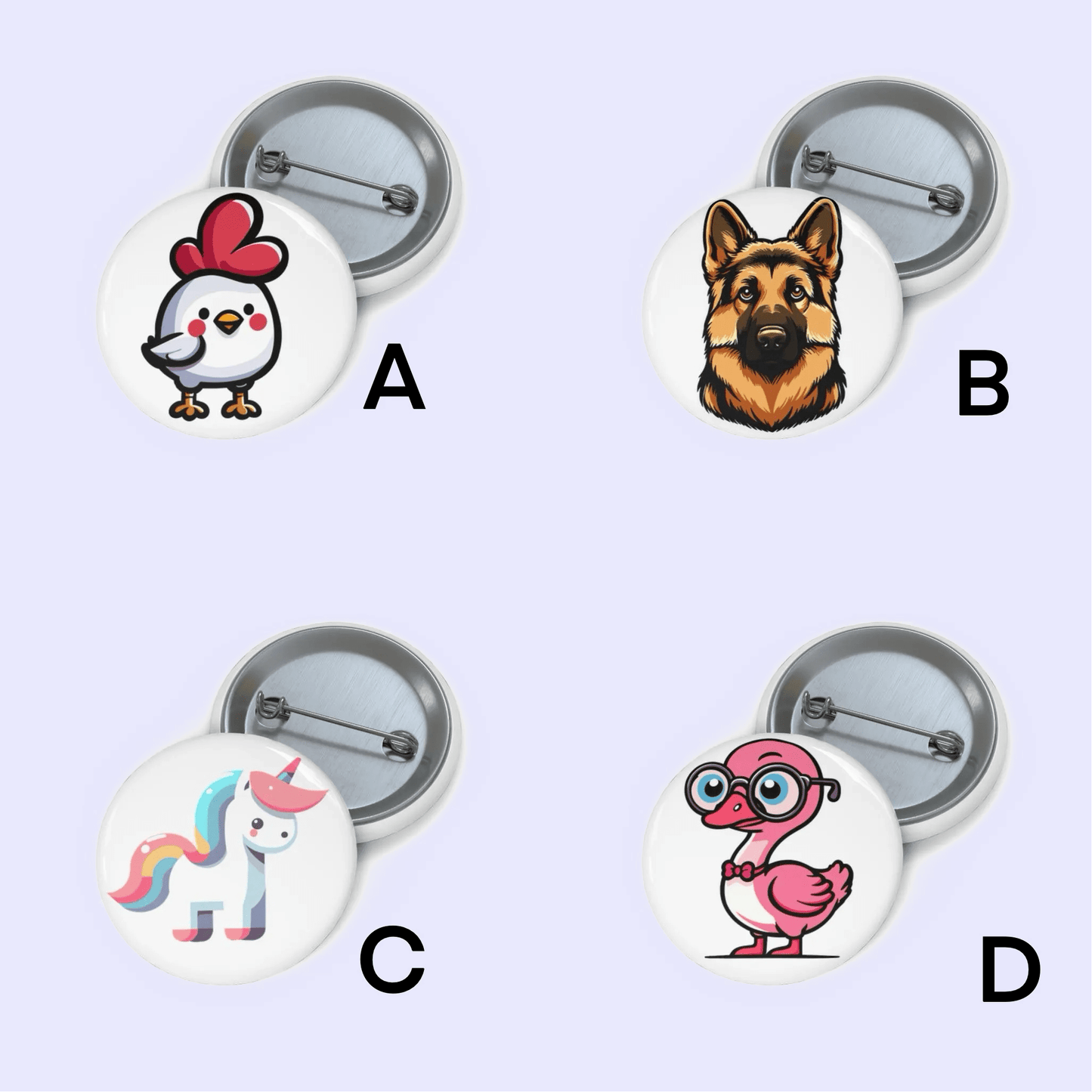 Quirky Animals Pin Badge Set - mezetto KEOLIX KEOLIX