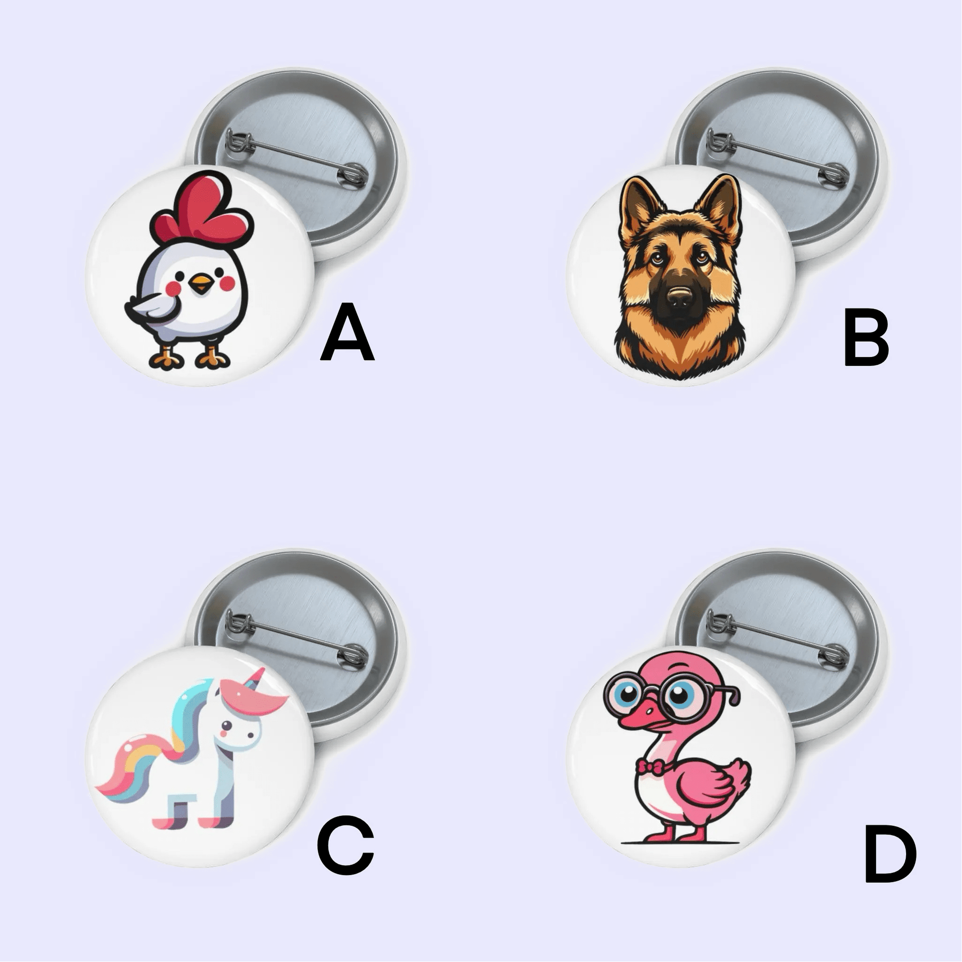 Quirky Animals Pin Badge Set - mezetto KEOLIX KEOLIX