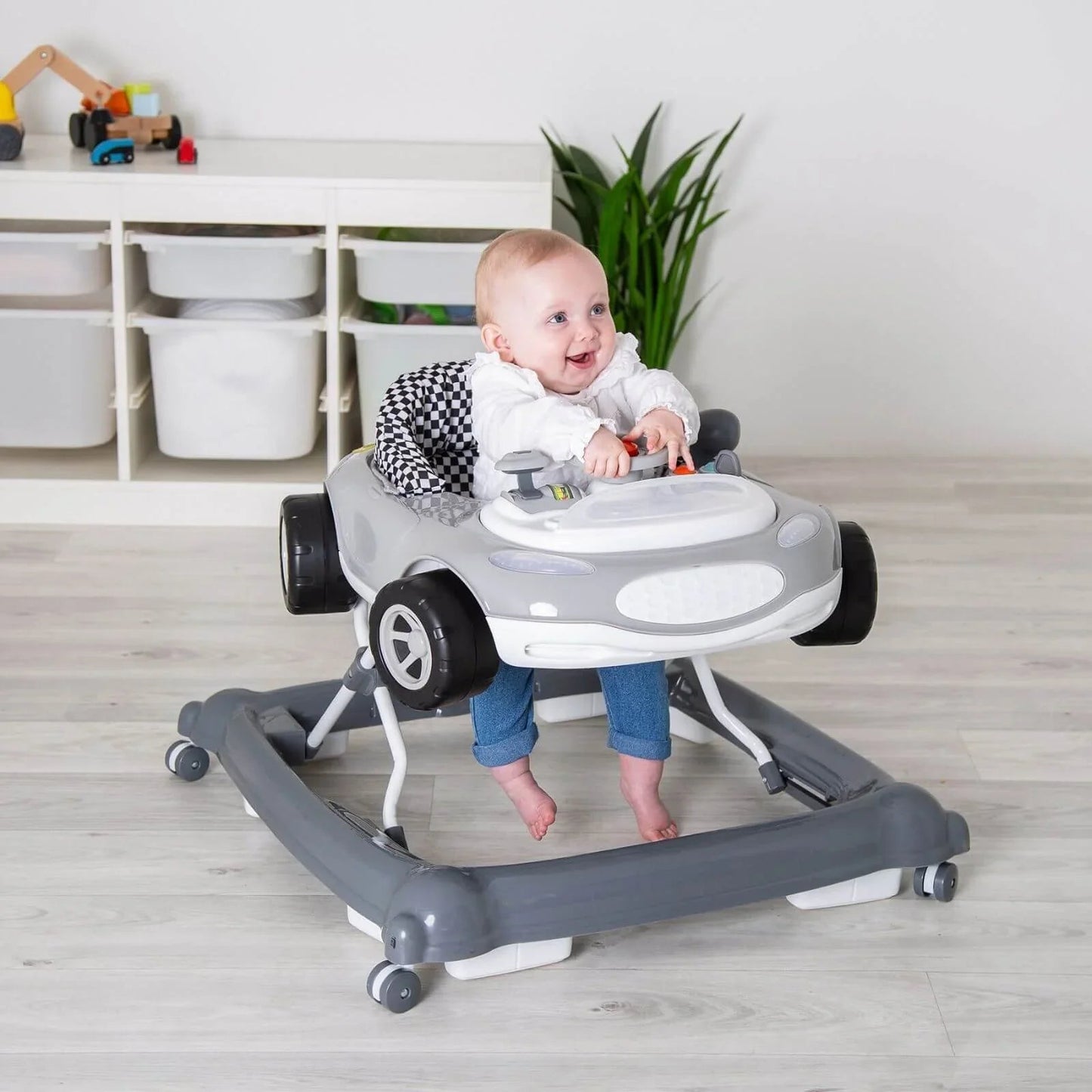 Red Kite Baby Go Round Race Sporty Car Electronic Walkers - Grey - mezetto ebebek ebebek