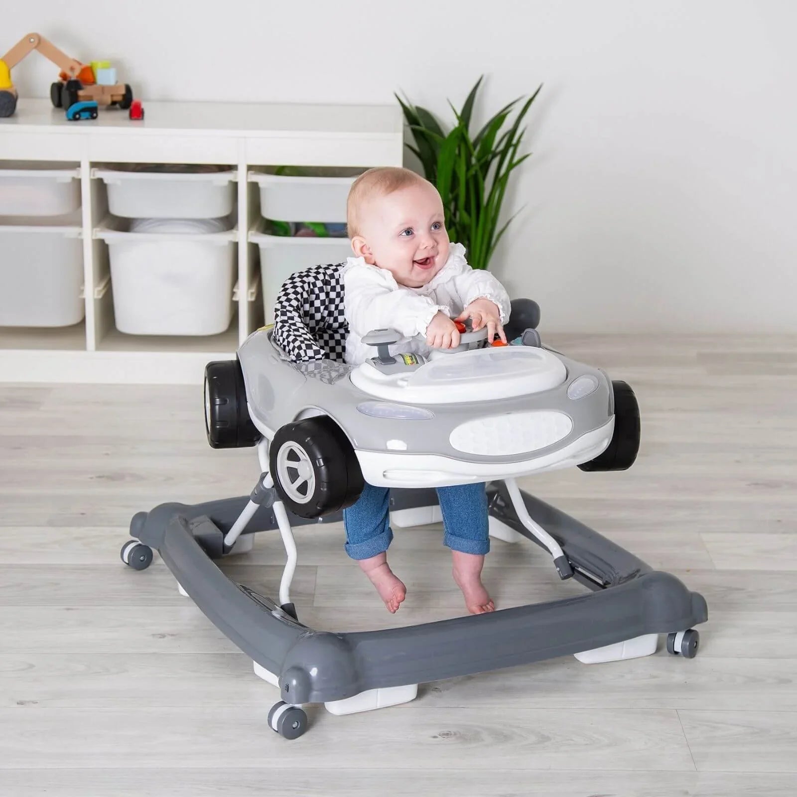 Red Kite Baby Go Round Race Sporty Car Electronic Walkers - Grey - mezetto ebebek ebebek