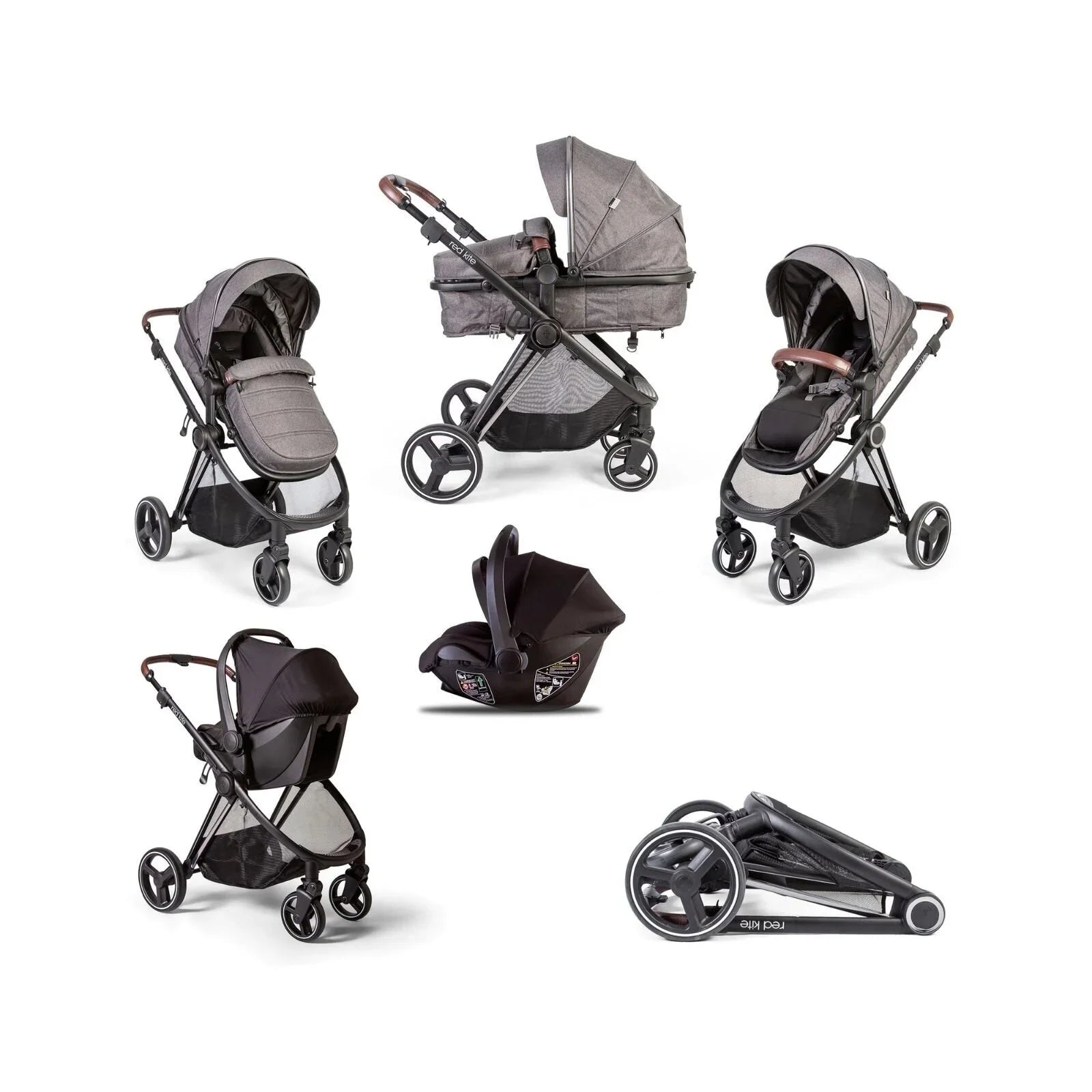 Red Kite Push Me Pace i - Size 3 - in - 1 Travel System - Grey - mezetto ebebek ebebek