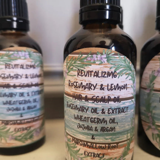 Revitalising Rosemary Lemon Hair & Scalp oil - mezetto Shopify Collective Somerset Natural Soaps