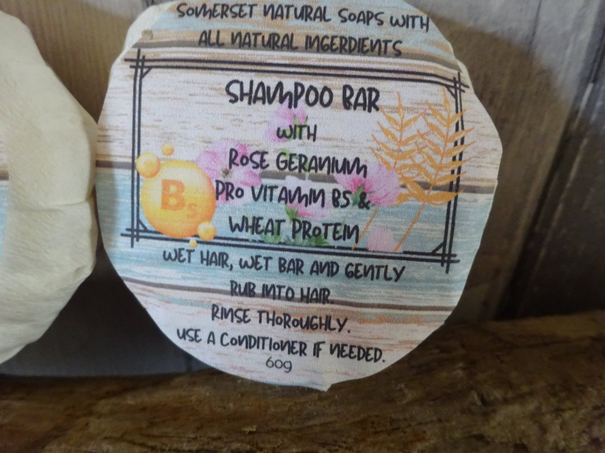 Rose Geranium Solid Shampoo - mezetto Shopify Collective Somerset Natural Soaps