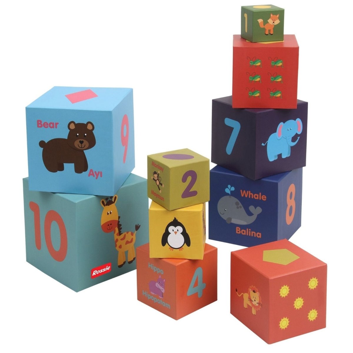Rossie Educational Cube 10 Pieces - mezetto ebebek ebebek