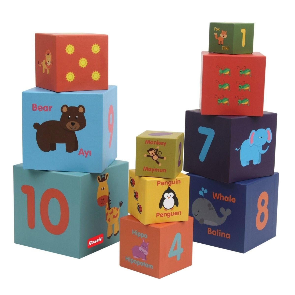 Rossie Educational Cube 10 Pieces - mezetto ebebek ebebek