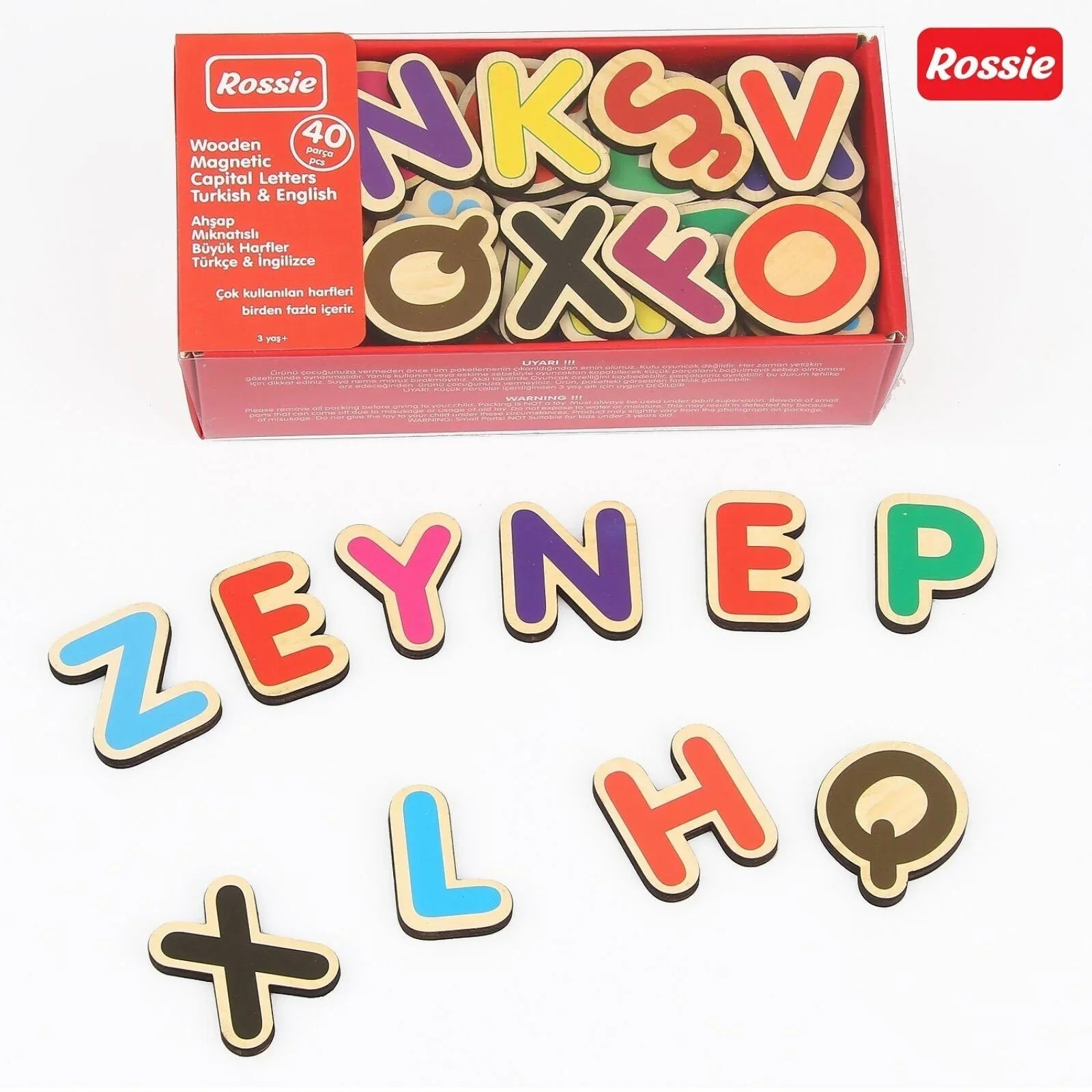 Rossie Magnetic Wooden Capital Letters - mezetto ebebek ebebek
