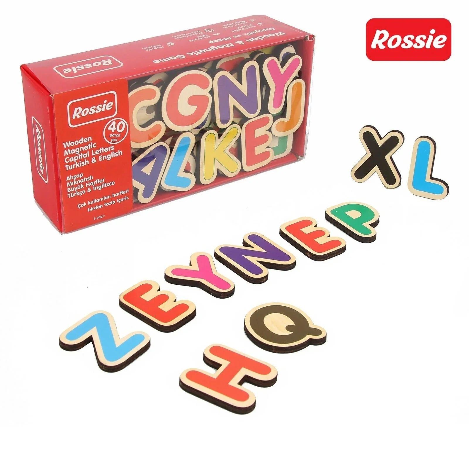 Rossie Magnetic Wooden Capital Letters - mezetto ebebek ebebek