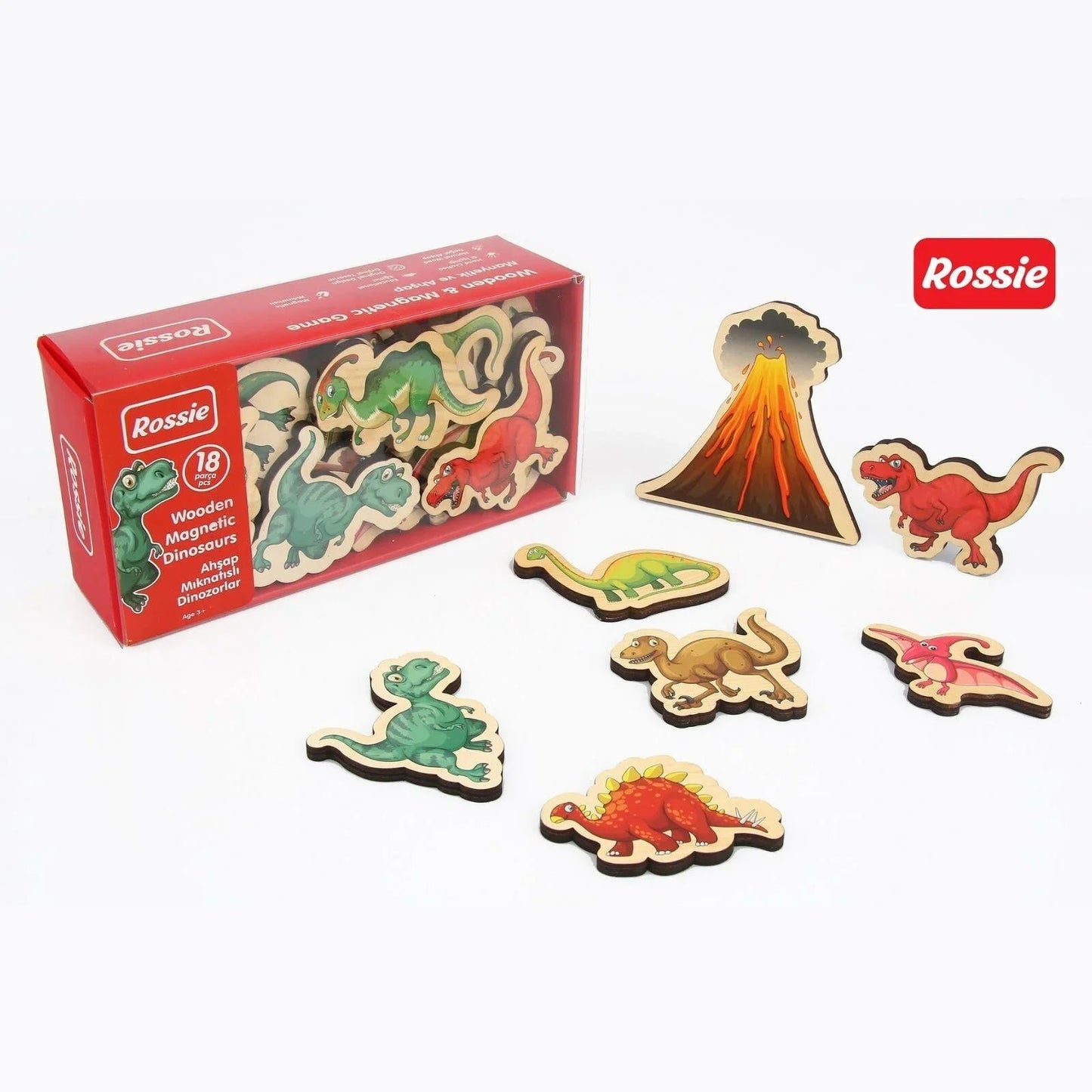 Rossie Magnetic Wooden Dinosaurs - mezetto ebebek ebebek
