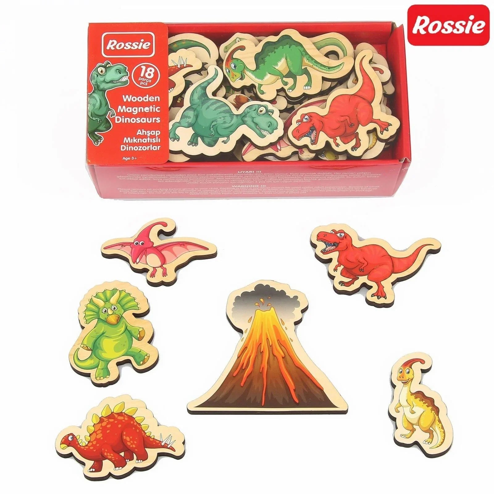 Rossie Magnetic Wooden Dinosaurs - mezetto ebebek ebebek