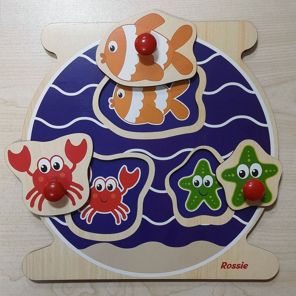 Rossie Wood First Puzzle - Aquarium - mezetto ebebek ebebek