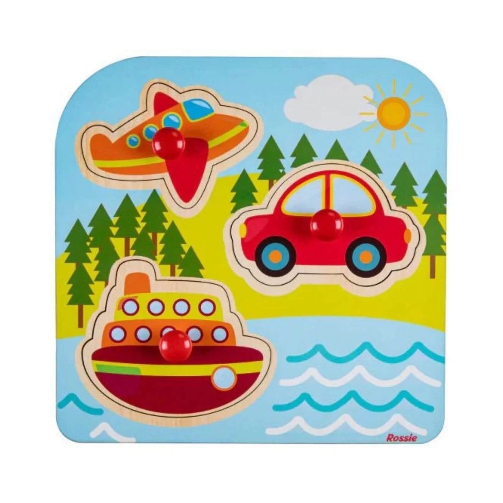 Rossie Wood First Puzzle - Vehicles - mezetto ebebek ebebek