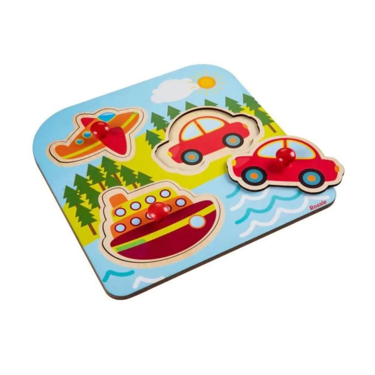 Rossie Wood First Puzzle - Vehicles - mezetto ebebek ebebek