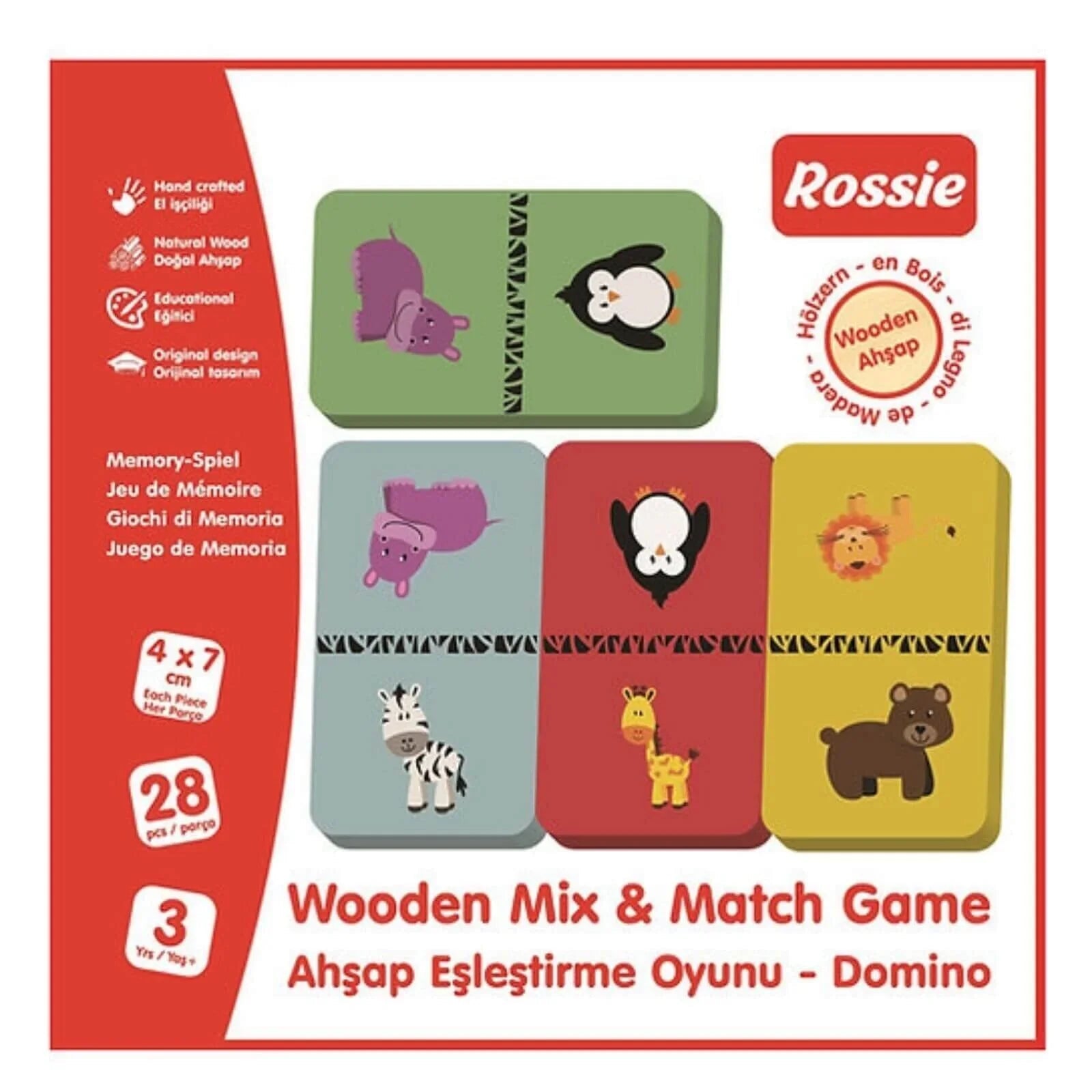 Rossie Wood Matching Game - Domino - mezetto ebebek ebebek