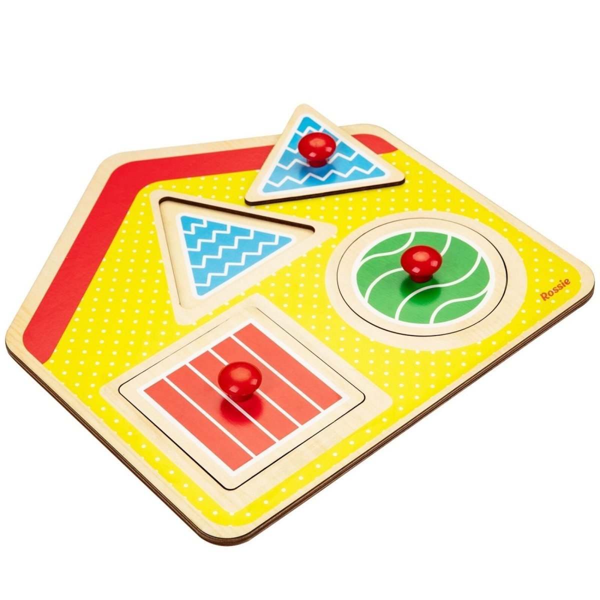 Rossie Wooden First Puzzle - Geometric House - mezetto ebebek ebebek
