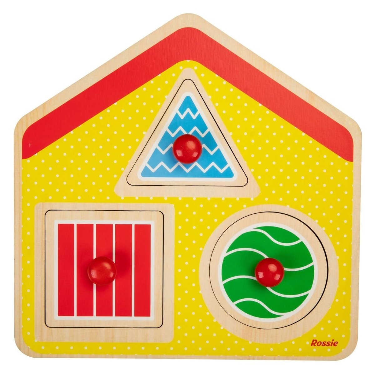 Rossie Wooden First Puzzle - Geometric House - mezetto ebebek ebebek