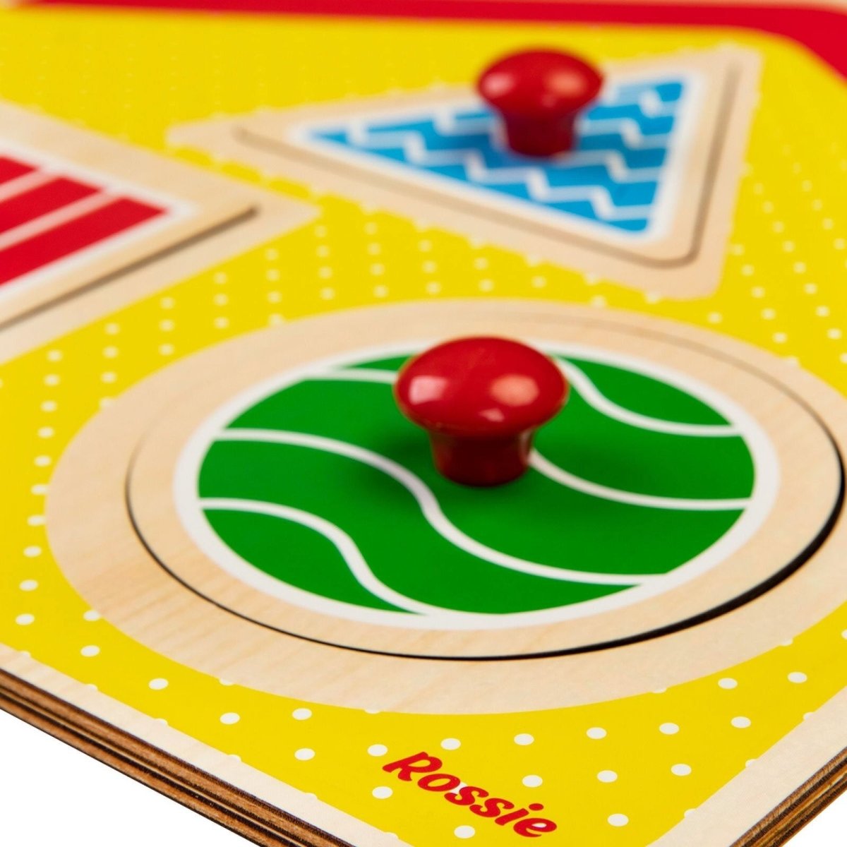Rossie Wooden First Puzzle - Geometric House - mezetto ebebek ebebek