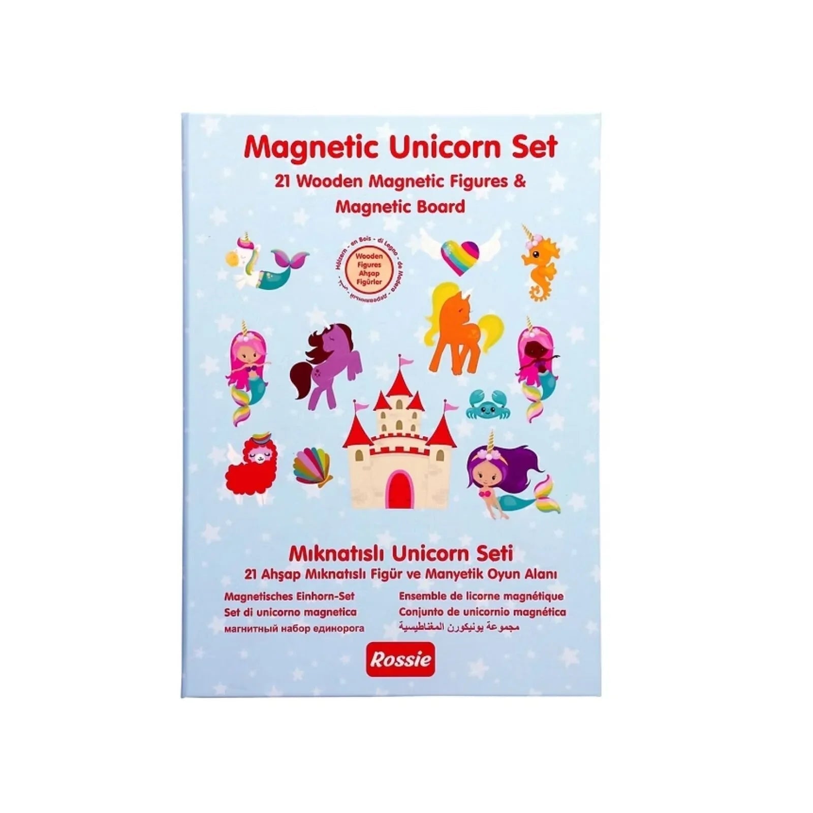 Rossie Wooden Magnetic Unicorn Set 21 pcs - mezetto ebebek ebebek