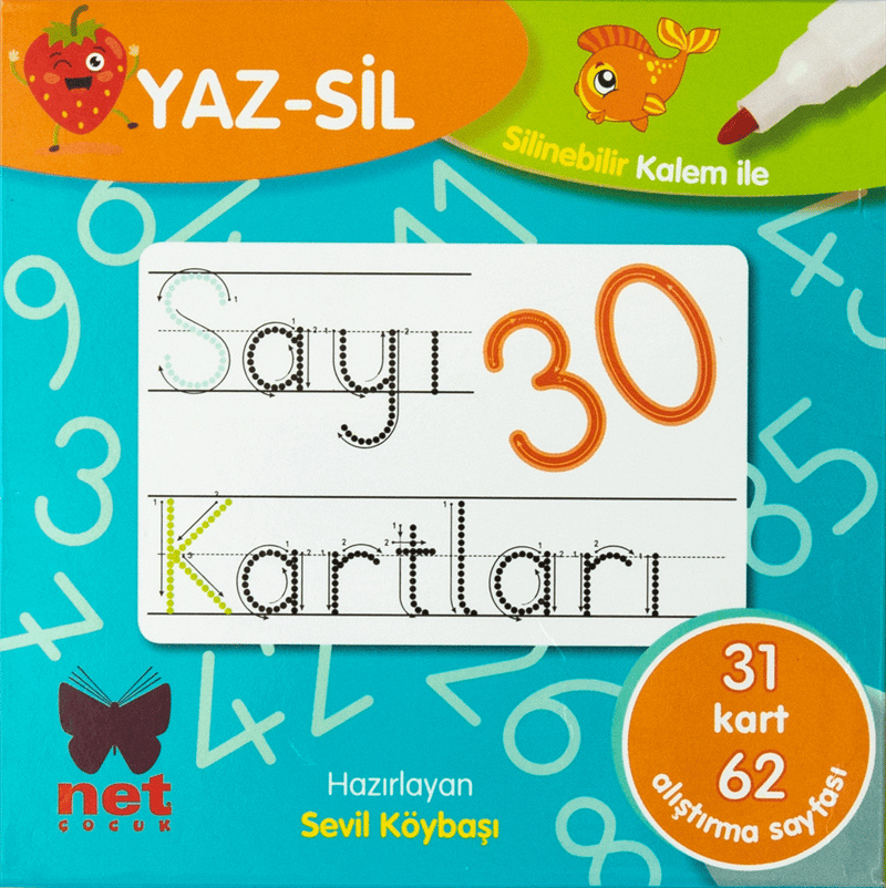 Yaz-Sil Sayı Kartları - Net Çocuk Yayınları Kitap