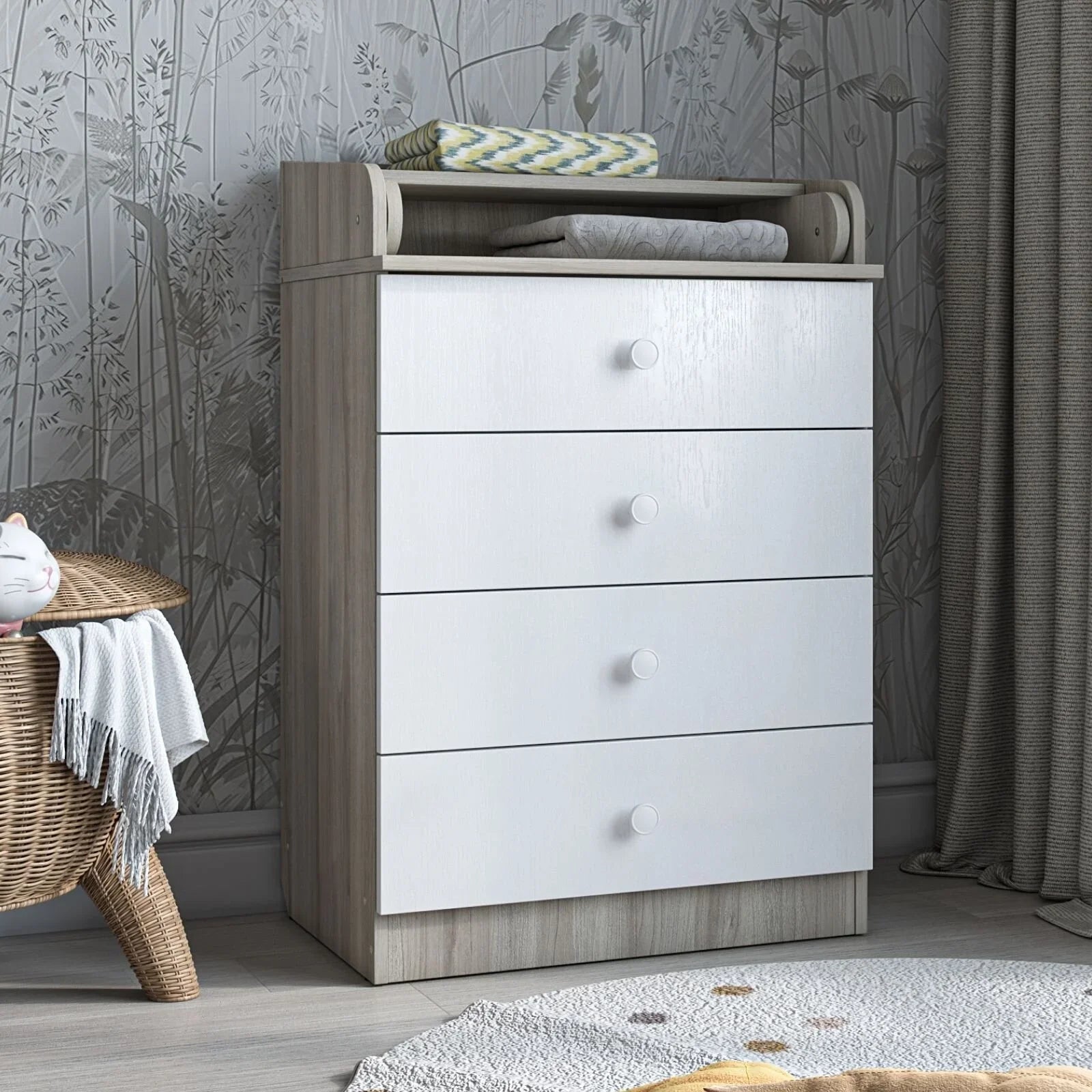 Shefa Kids 600 Changing Dressers - Elm/White - mezetto ebebek ebebek