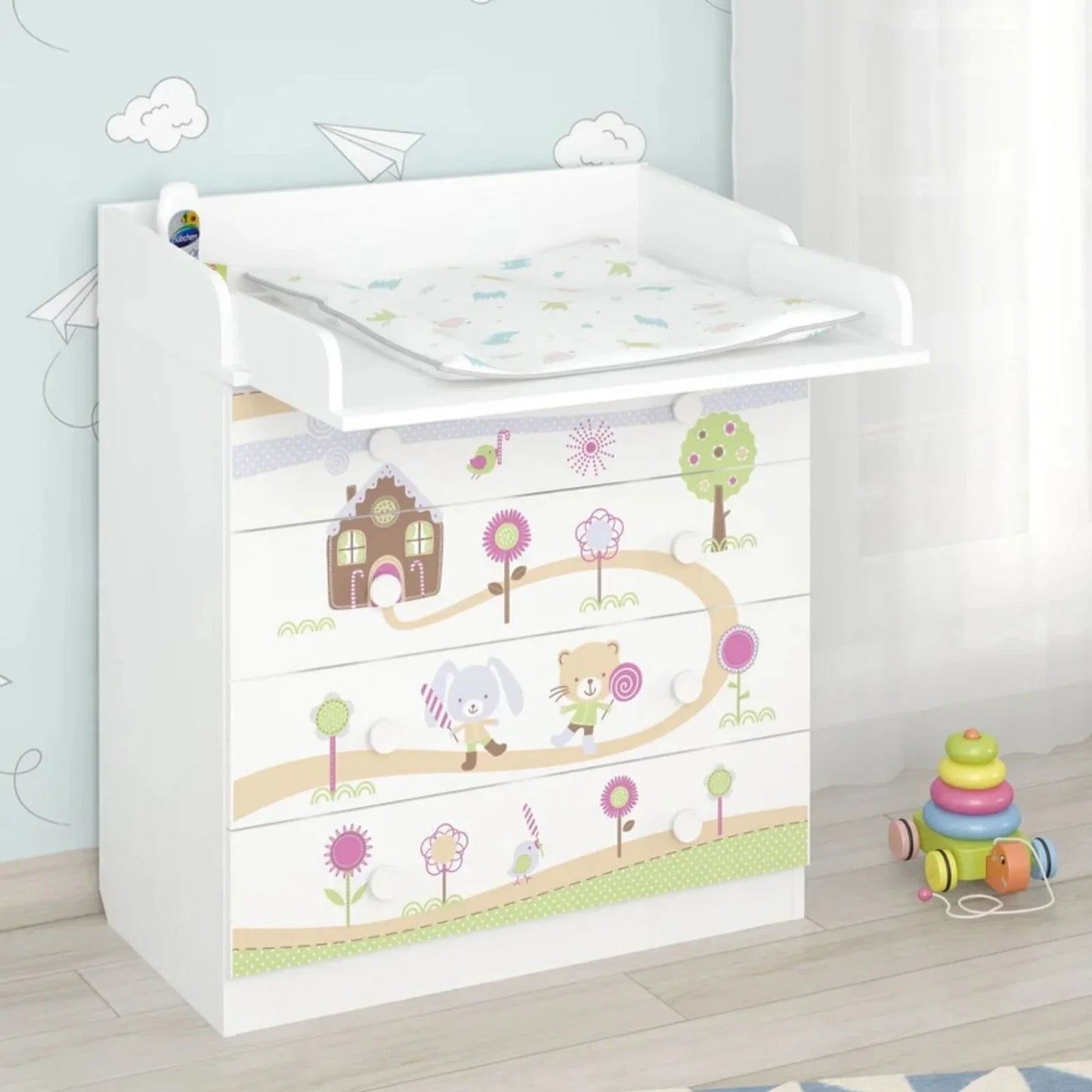 Shefa Kids 800 Changing Dresser - Gingerbread House - mezetto ebebek ebebek