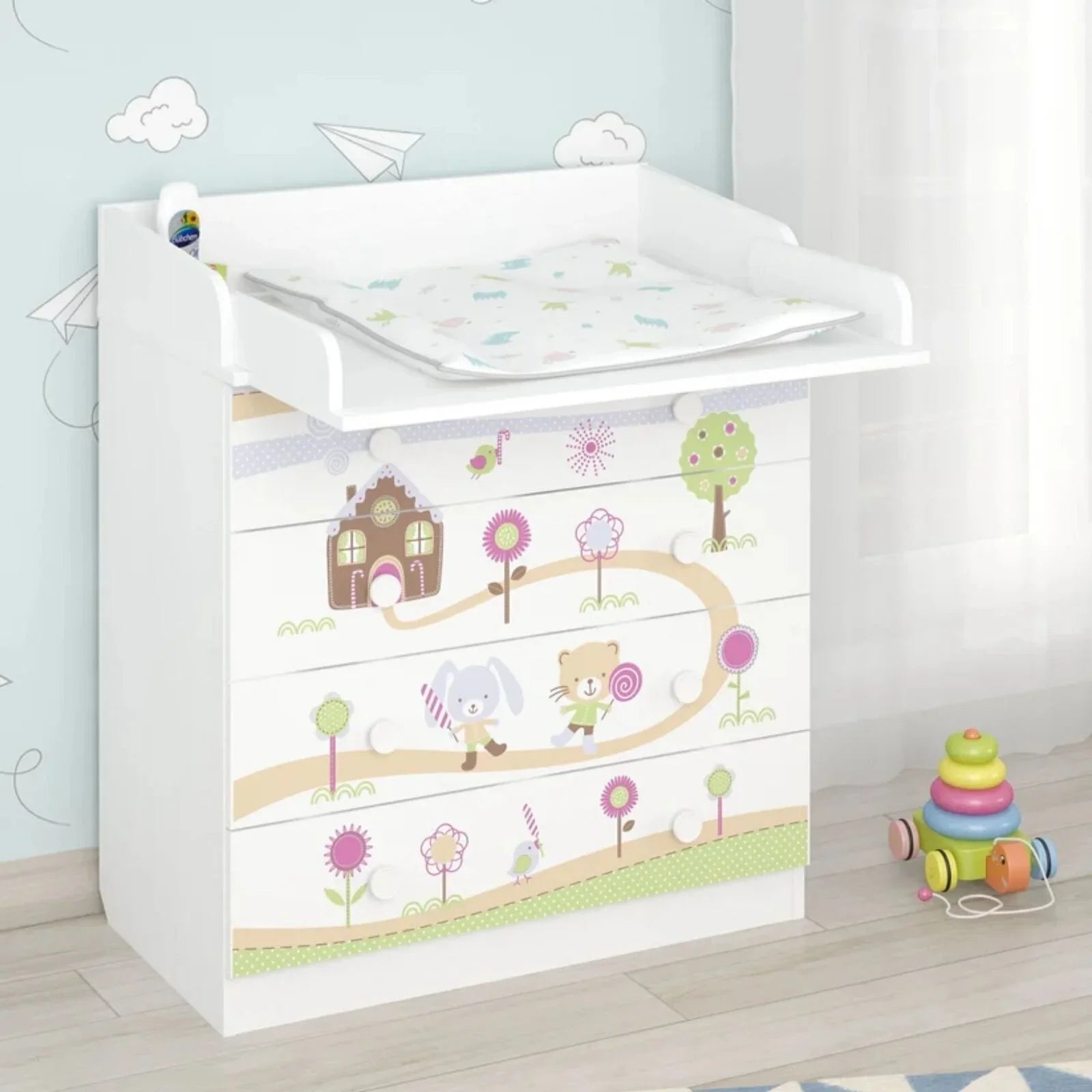Shefa Kids 800 Changing Dresser - Gingerbread House - mezetto ebebek ebebek