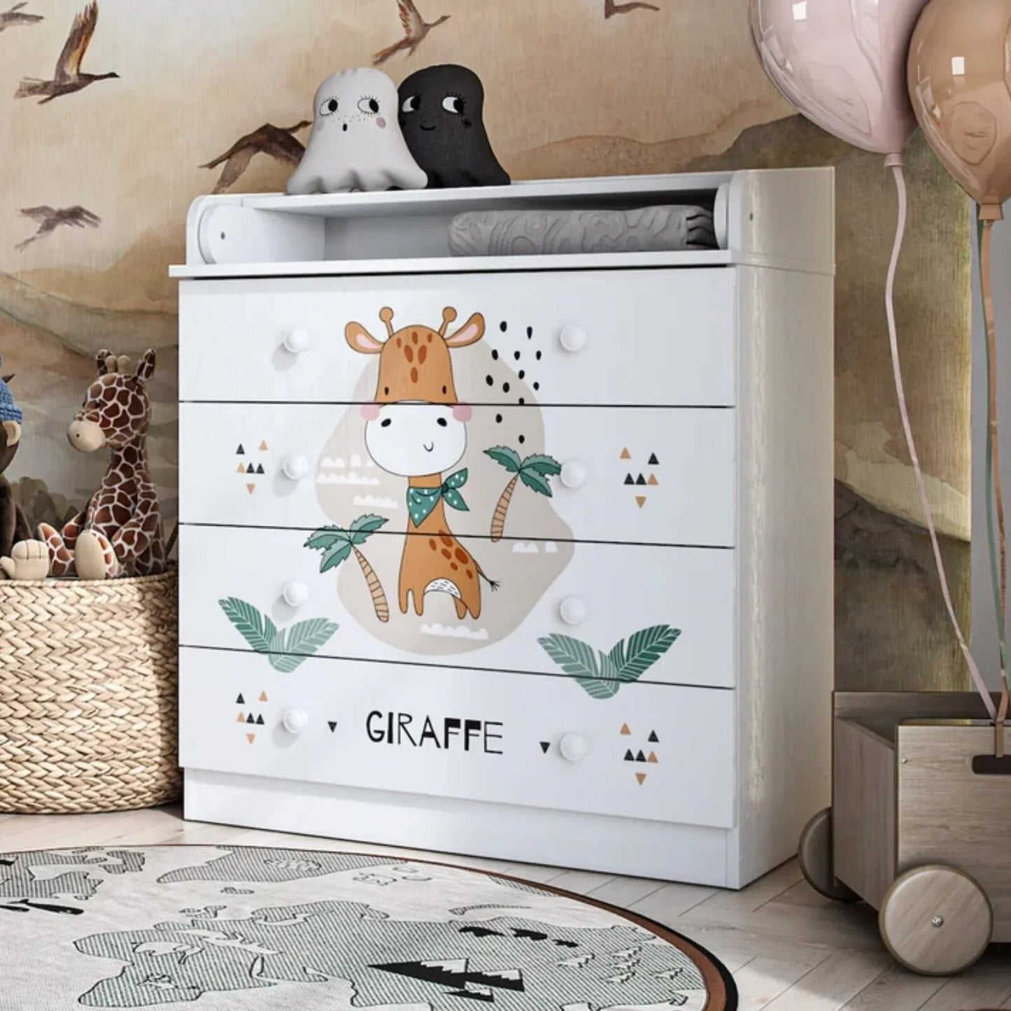 Shefa Kids 800 Changing Dresser - Giraffe - mezetto ebebek ebebek