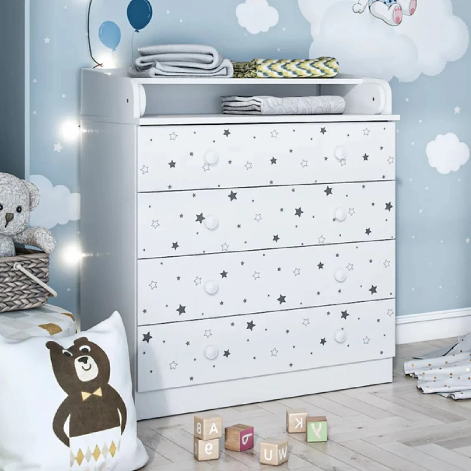 Shefa Kids 800 Changing Dresser - Starlight - mezetto ebebek ebebek