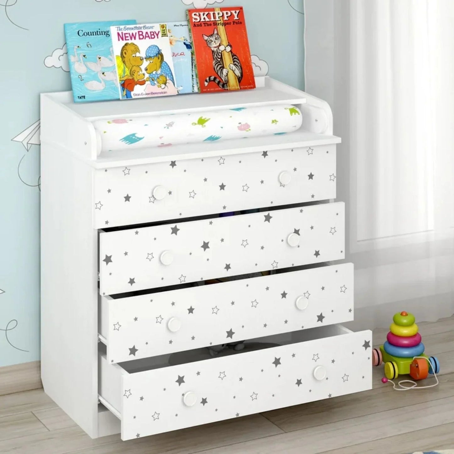Shefa Kids 800 Changing Dresser - Starlight - mezetto ebebek ebebek