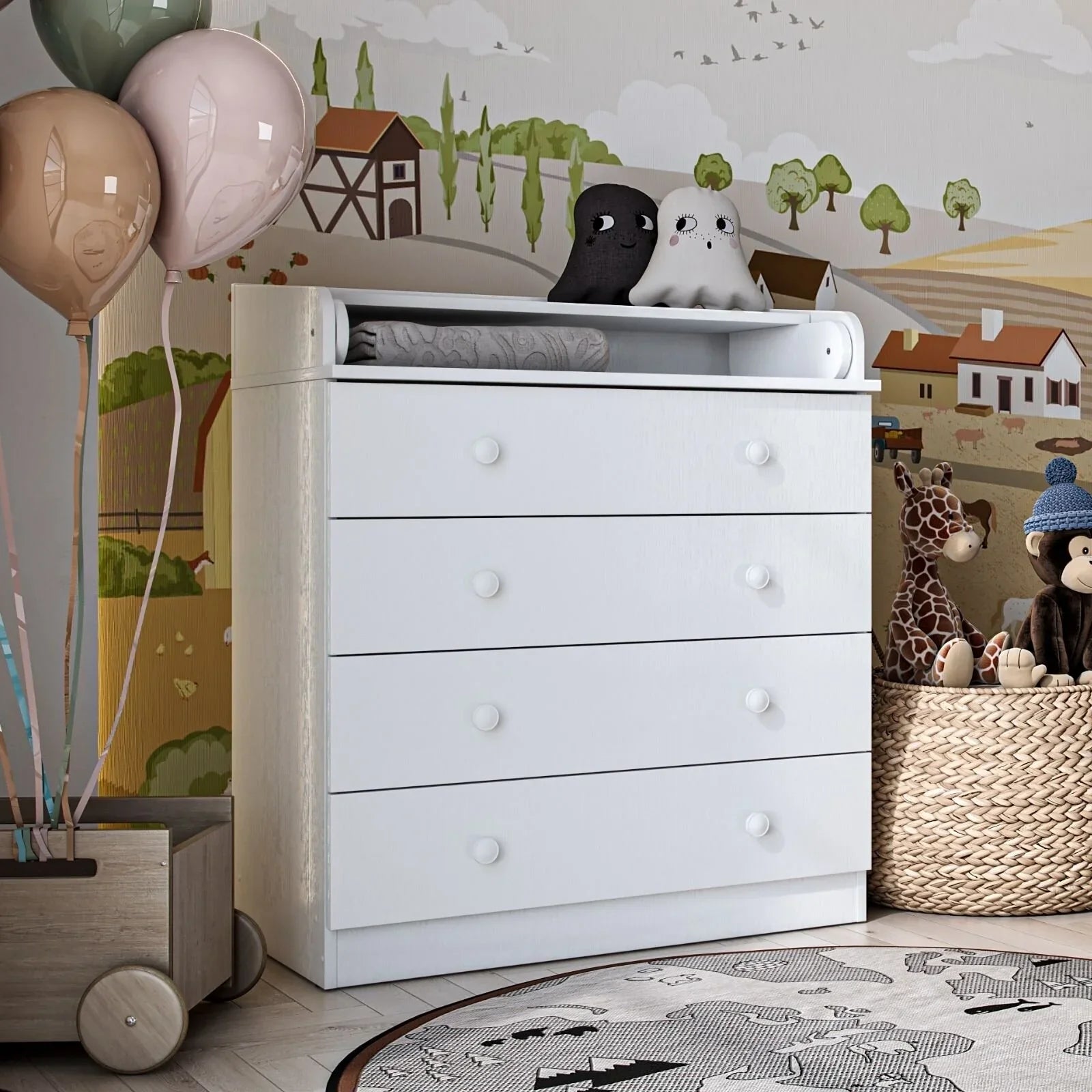 Shefa Kids 800 Changing Dressers - White - mezetto ebebek ebebek