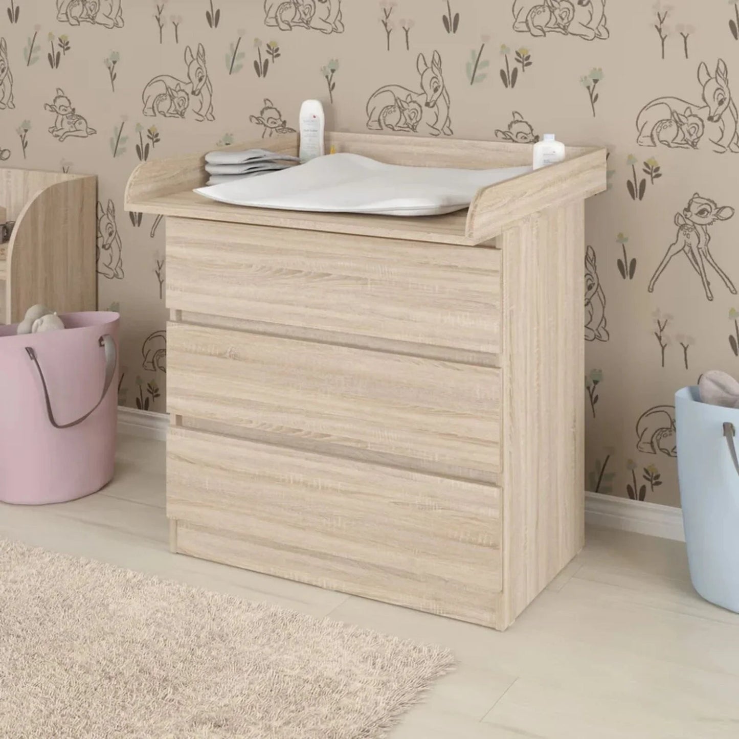 Shefa Kids 800 Universal Dresser Baby Changing Top - Oak - mezetto ebebek ebebek