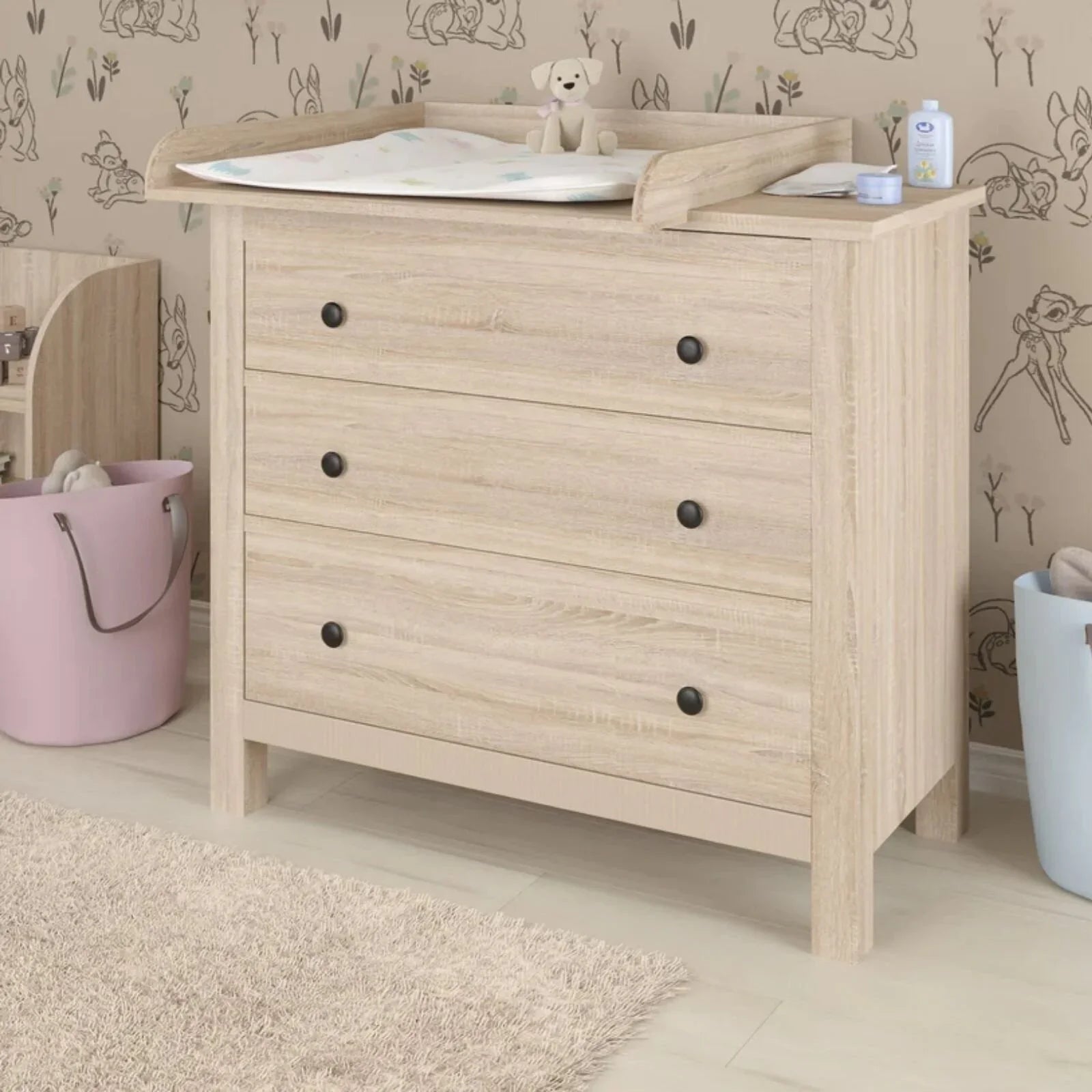 Shefa Kids 800 Universal Dresser Baby Changing Top - Oak - mezetto ebebek ebebek