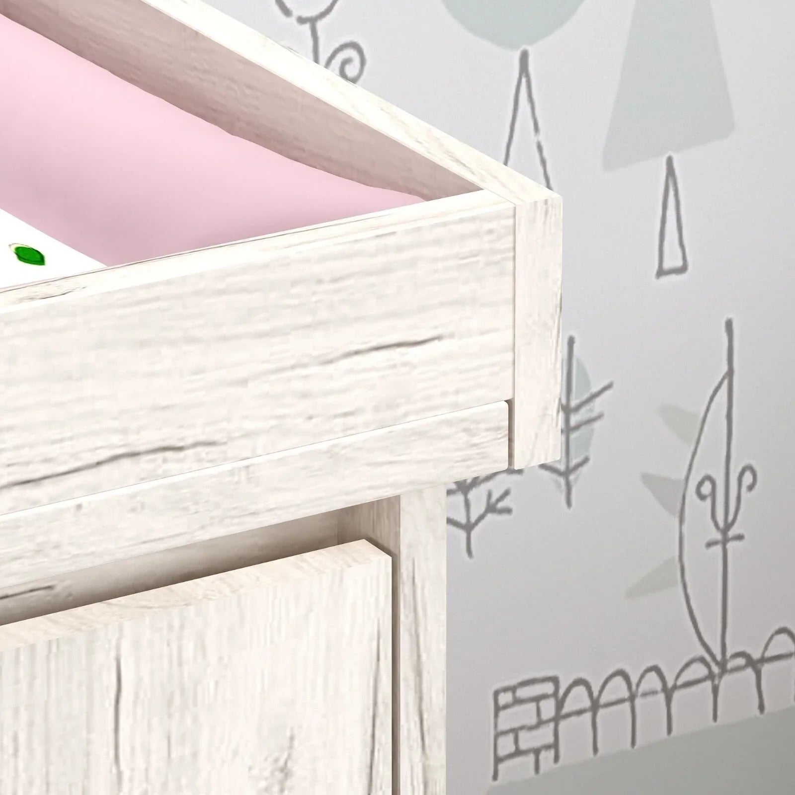 Shefa Kids 880 Baby Changing Unit - White Craft Oak - mezetto ebebek ebebek