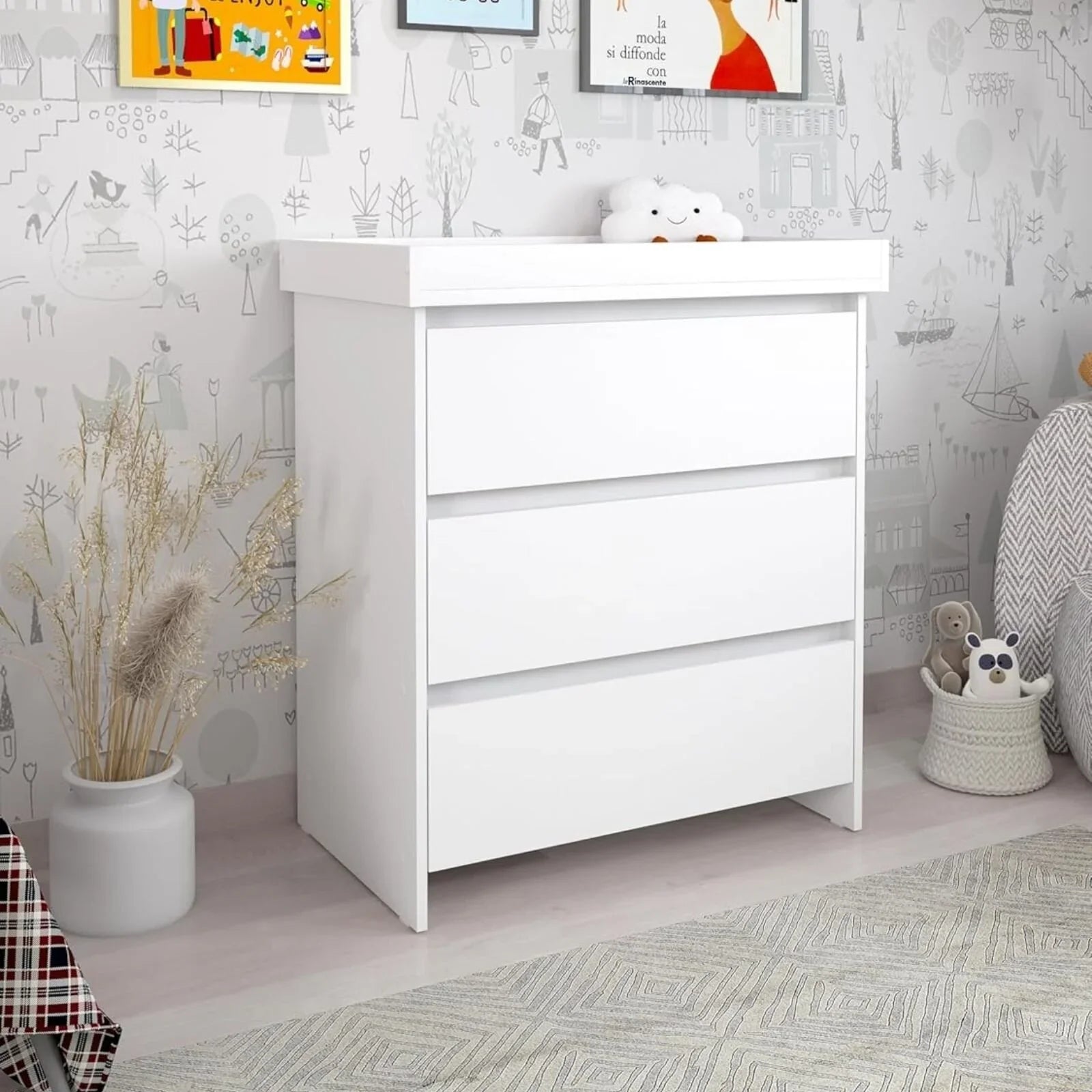Shefa Kids 880 Baby Changing Unit - White - mezetto ebebek ebebek
