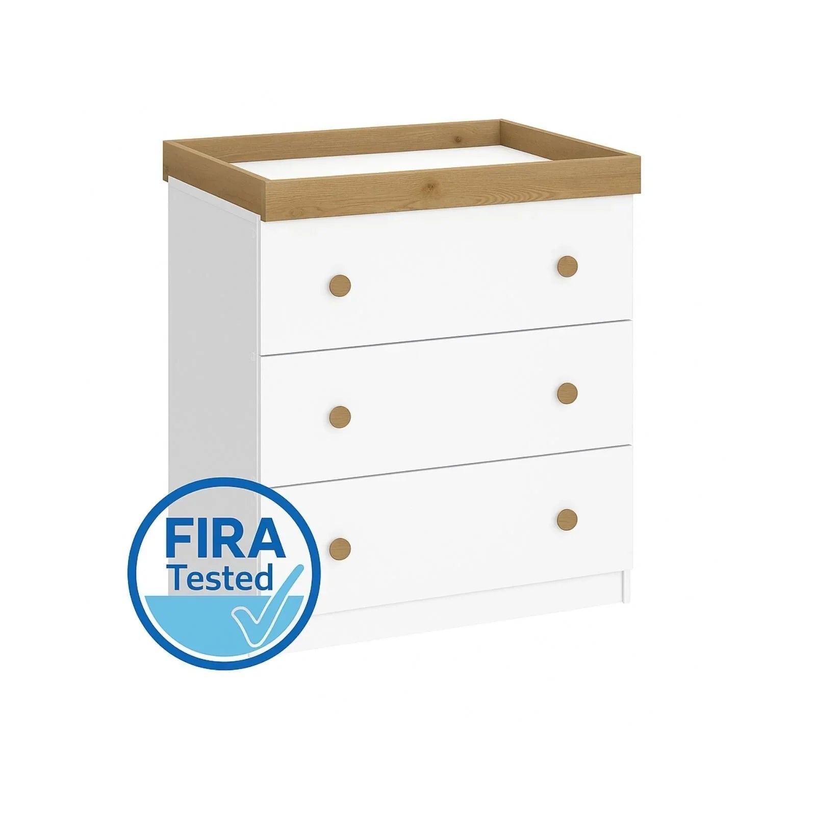 Shefa Kids 888 Changing Dresser - White/Oak - mezetto ebebek ebebek
