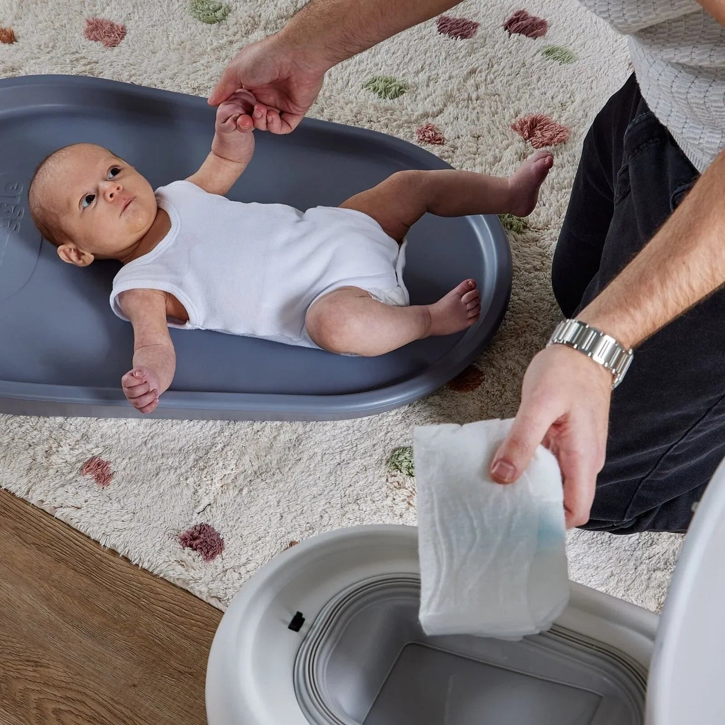 Shnuggle Eco - Touch Nappy Bin - White - mezetto ebebek ebebek