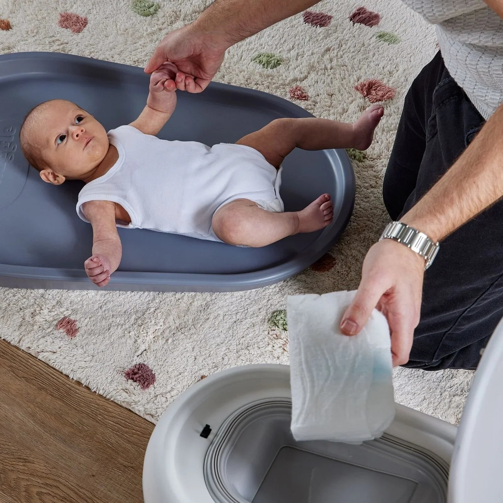 Shnuggle Eco - Touch Nappy Bin - White - mezetto ebebek ebebek