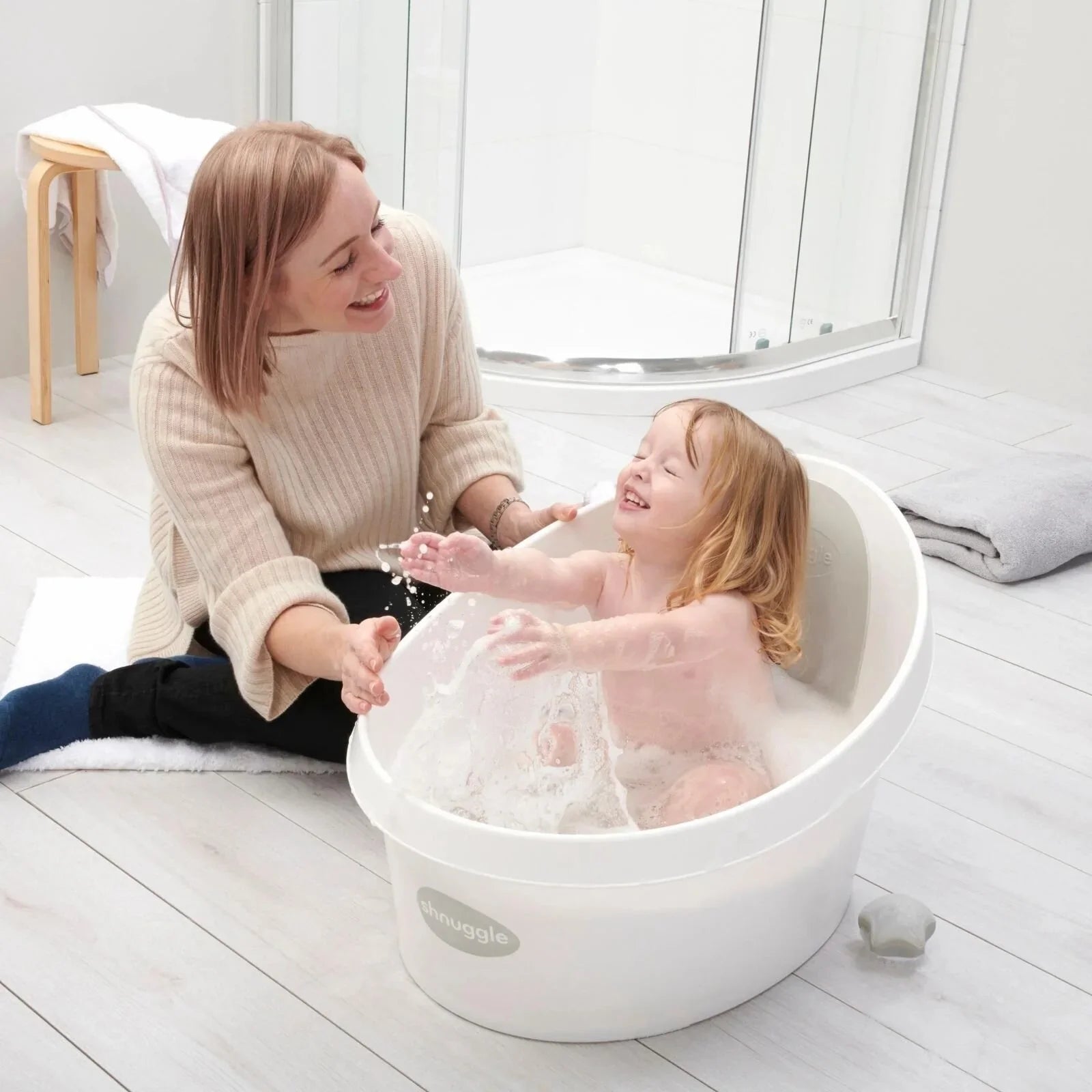 Shnuggle Toddler Bath Tub - Taupe - mezetto ebebek ebebek