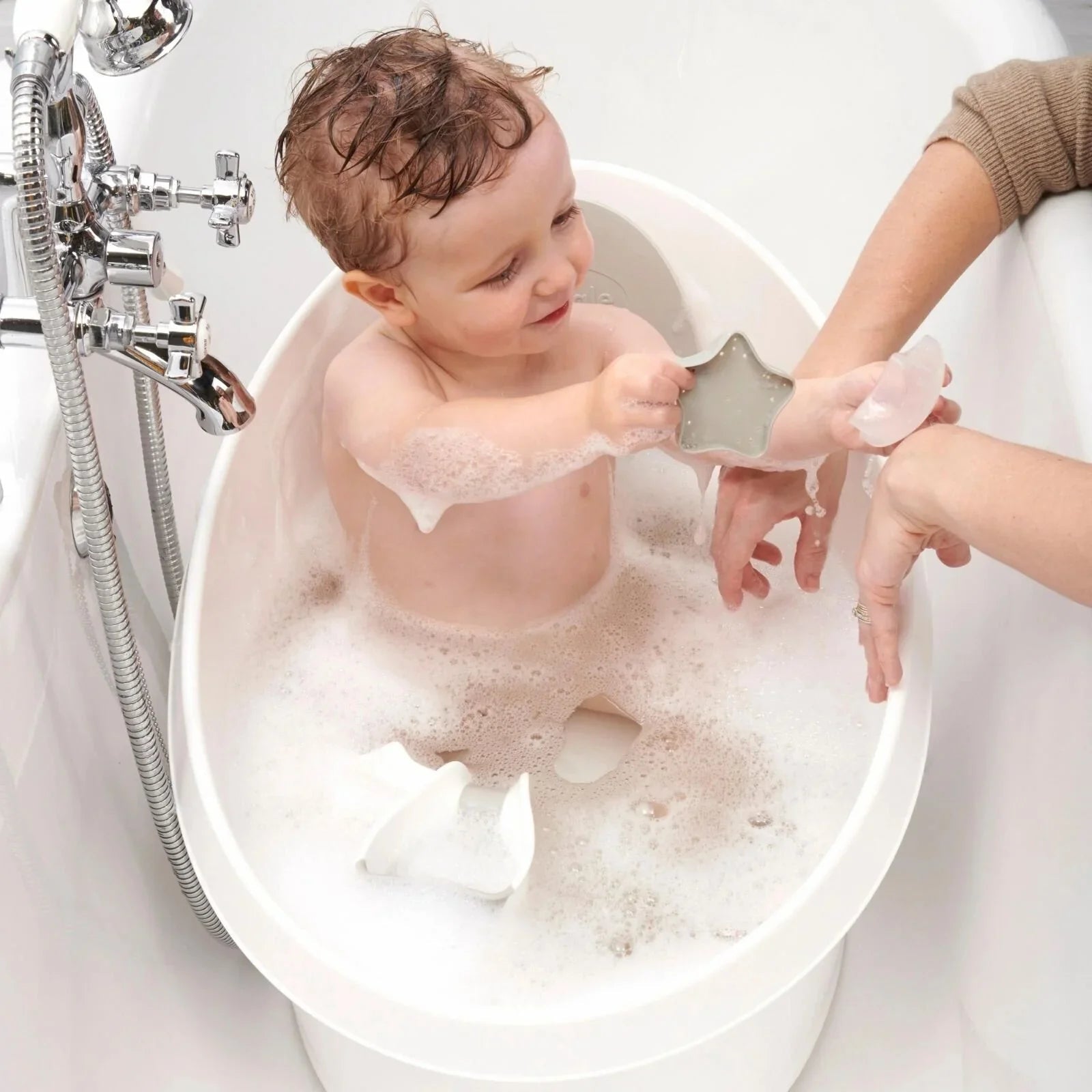 Shnuggle Toddler Bath Tub - Taupe - mezetto ebebek ebebek