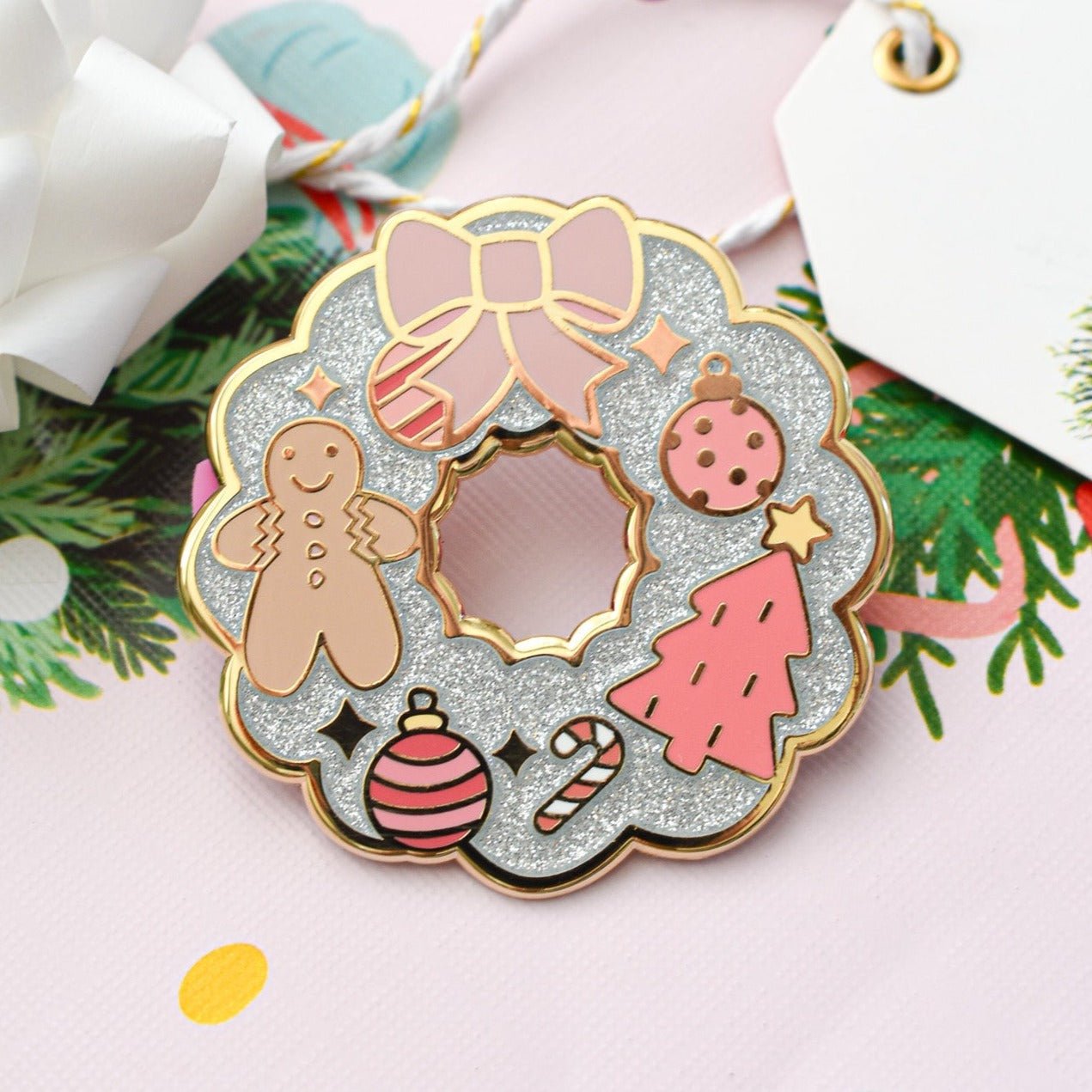 Silver Christmas Wreath - mezetto Lunamise Lunamise