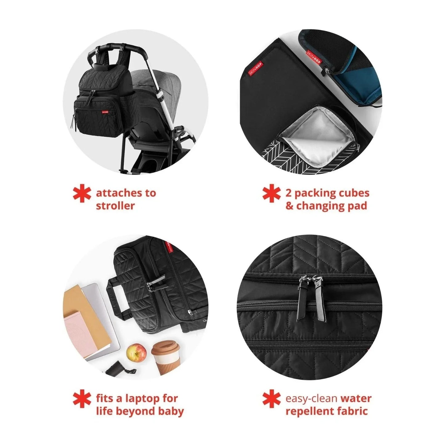 Skip Hop Forma Backpack Nappy Bag - Jet Black - mezetto ebebek ebebek